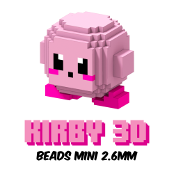 Kirby 3D (Voxel) - Patrón para Hama Perler Beads