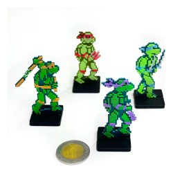 Mini Figuras 3d - Set 4 Tortugas Ninja Sprites Videojuegos